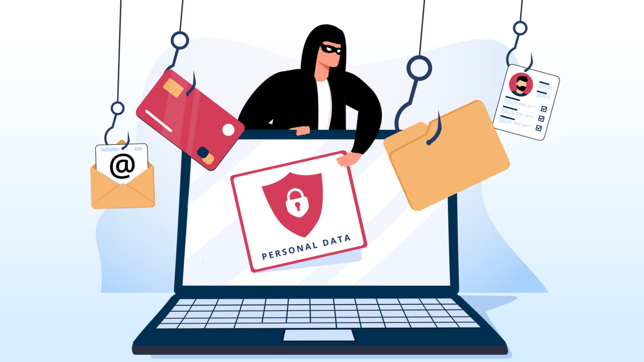 Hacker and Cyber criminals phishing stealing private personal data, user login, password, document, email and credit card. Phishing and fraud, online scam and steal. Hacker sitting at the desktop