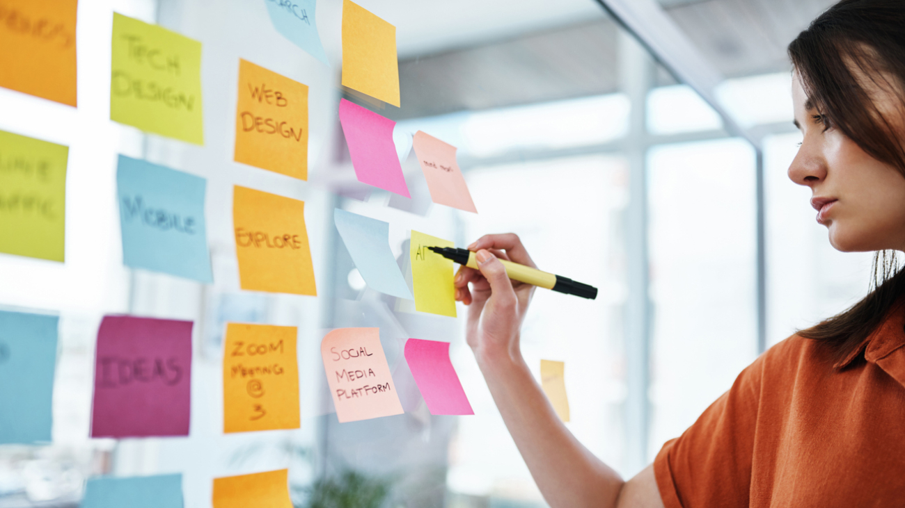 Shot of a young businesswoman having a brainstorming session in a modern office